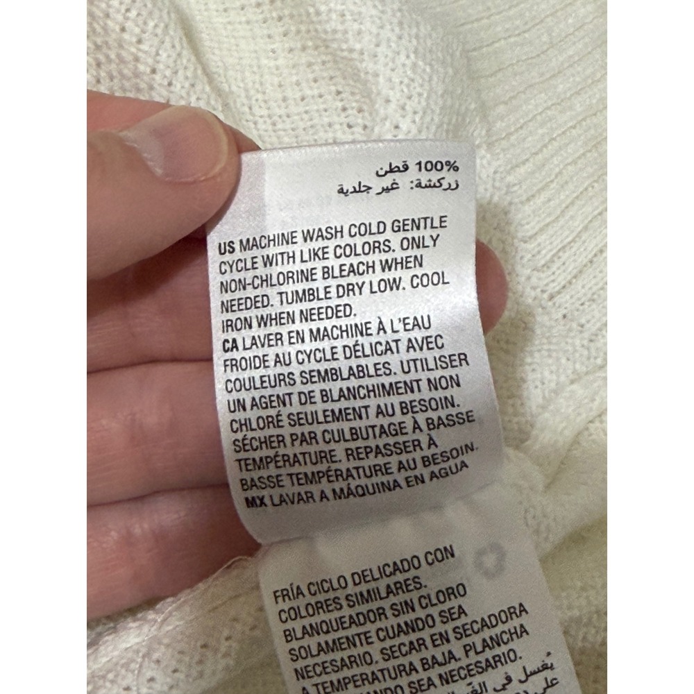 Club Room Men's New Cream Textured Cotton‎ Knit 1/4 Zip Sweater 3XL Winter Ivory - Picture 6 of 6